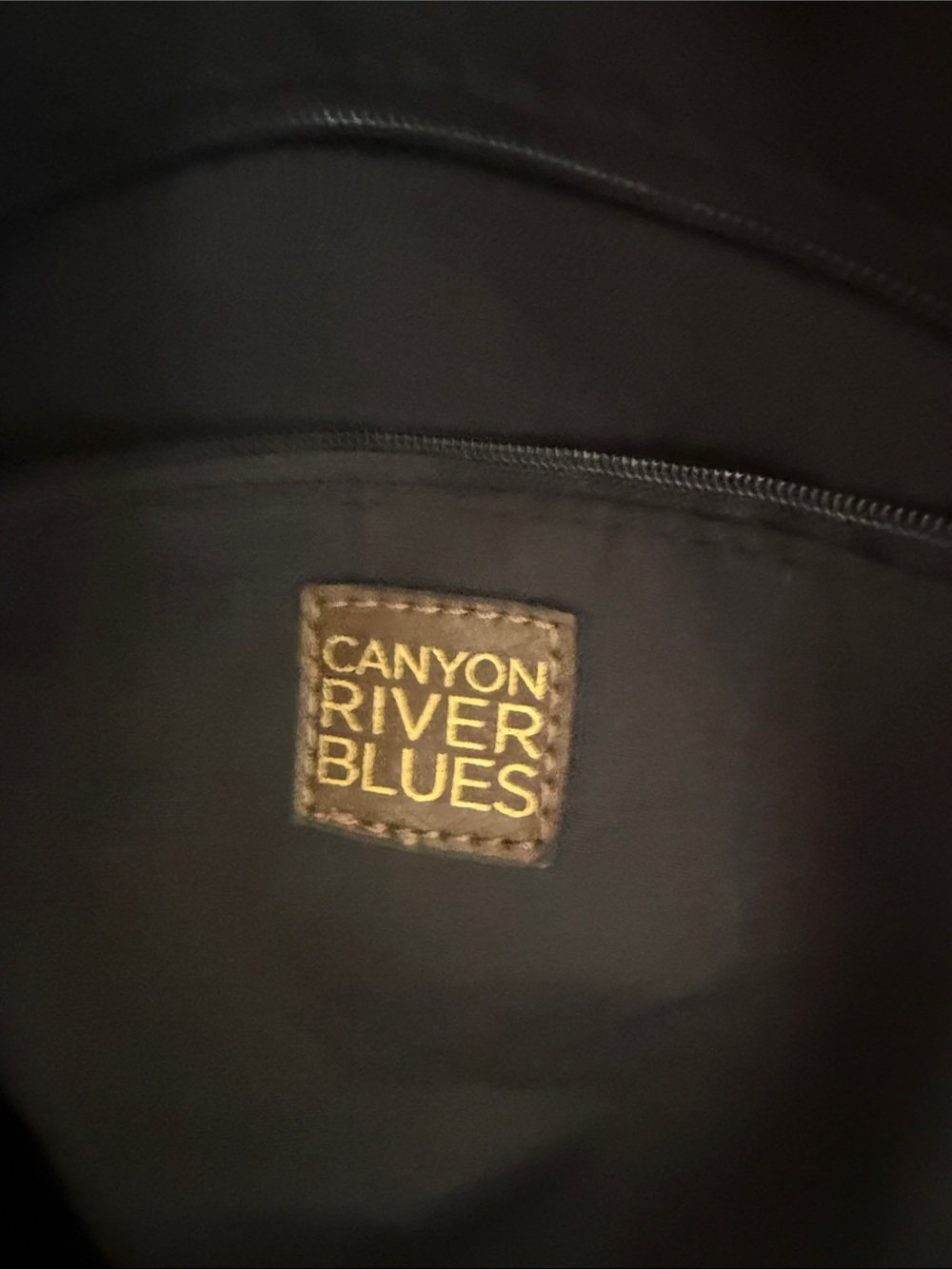 Canyon River Blues Cognac brown black accent tote bag faux suede leather - Picture 2 of 16